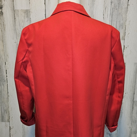 Sophie & Trey Womens Red Double-Breasted Blazer Jacket Size Large Modern Classic - Picture 7 of 14
